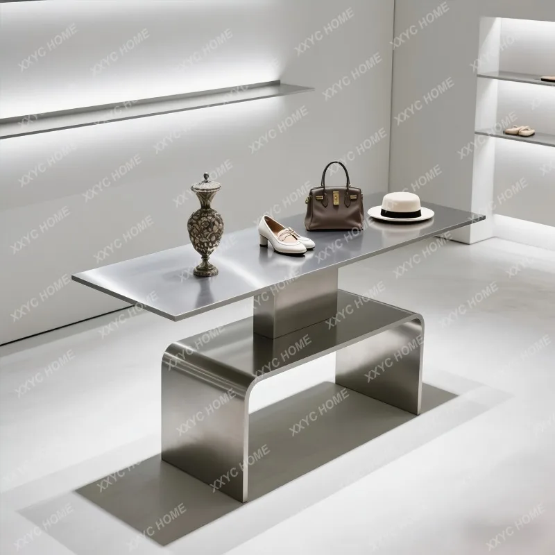 XX Cosmetics Beauty Salon Nakajima Display Table Product Display Cabinet Sample Stainless Steel Display Table Clothing Store