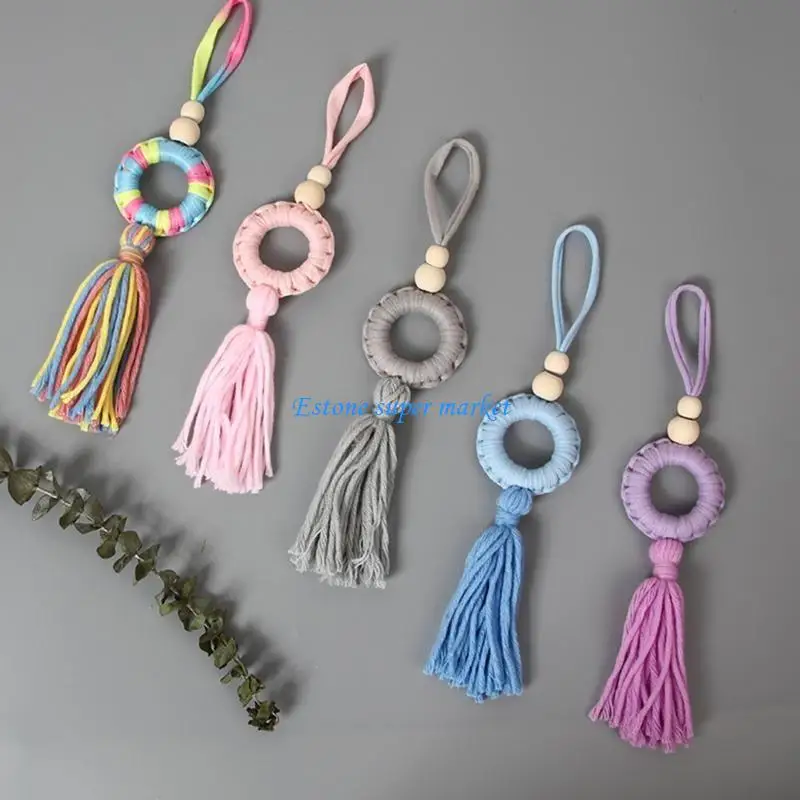 090b carro para assento brinquedo pendurado chocalho pingente anel brinquedo para berço carrinho com borla corda algodão para