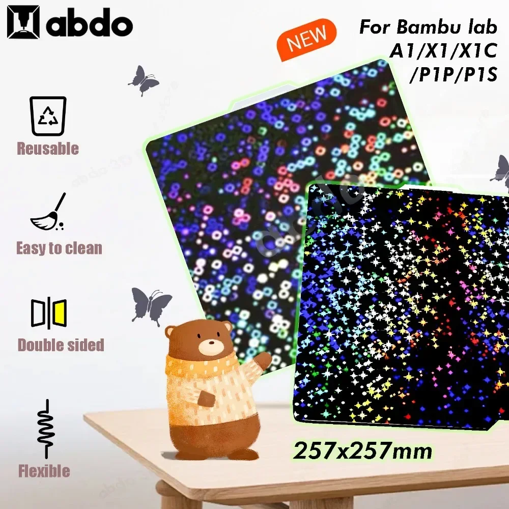 Für Bambu Lab Bauplatte P2S/P1S/X1/X1C/A1 H1H Platte 257x257 PEO PET PEY PEI Federstahlblech für Bambu A1 Zubehör – Detail 6