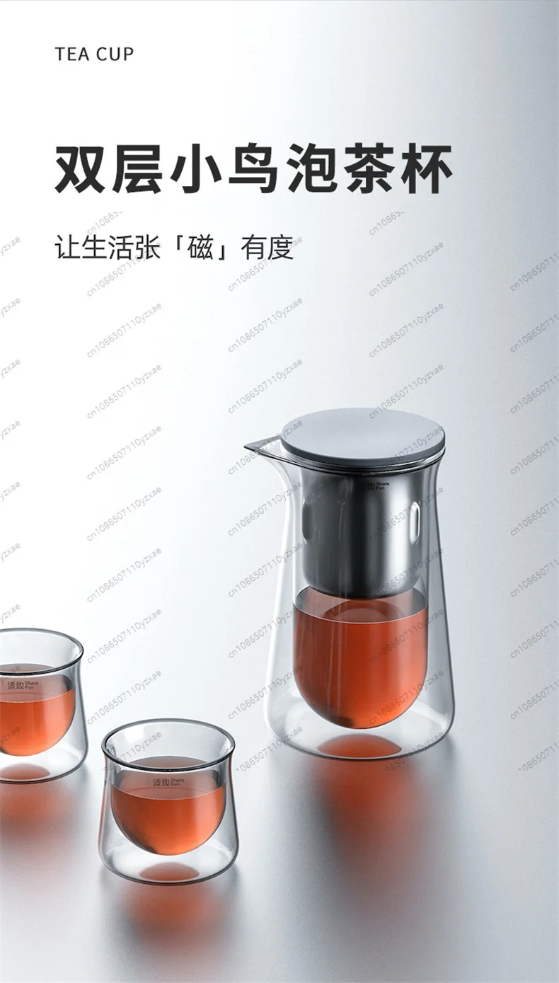 New heat-resistant one-button filter glass magnetic floating cup
