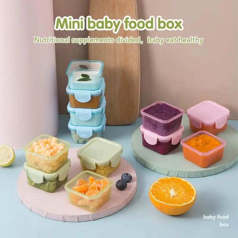 4Pcs 60ml Baby Food Container With Leakproof Lids Mini Food Storage Box Condiment Sauce Containers