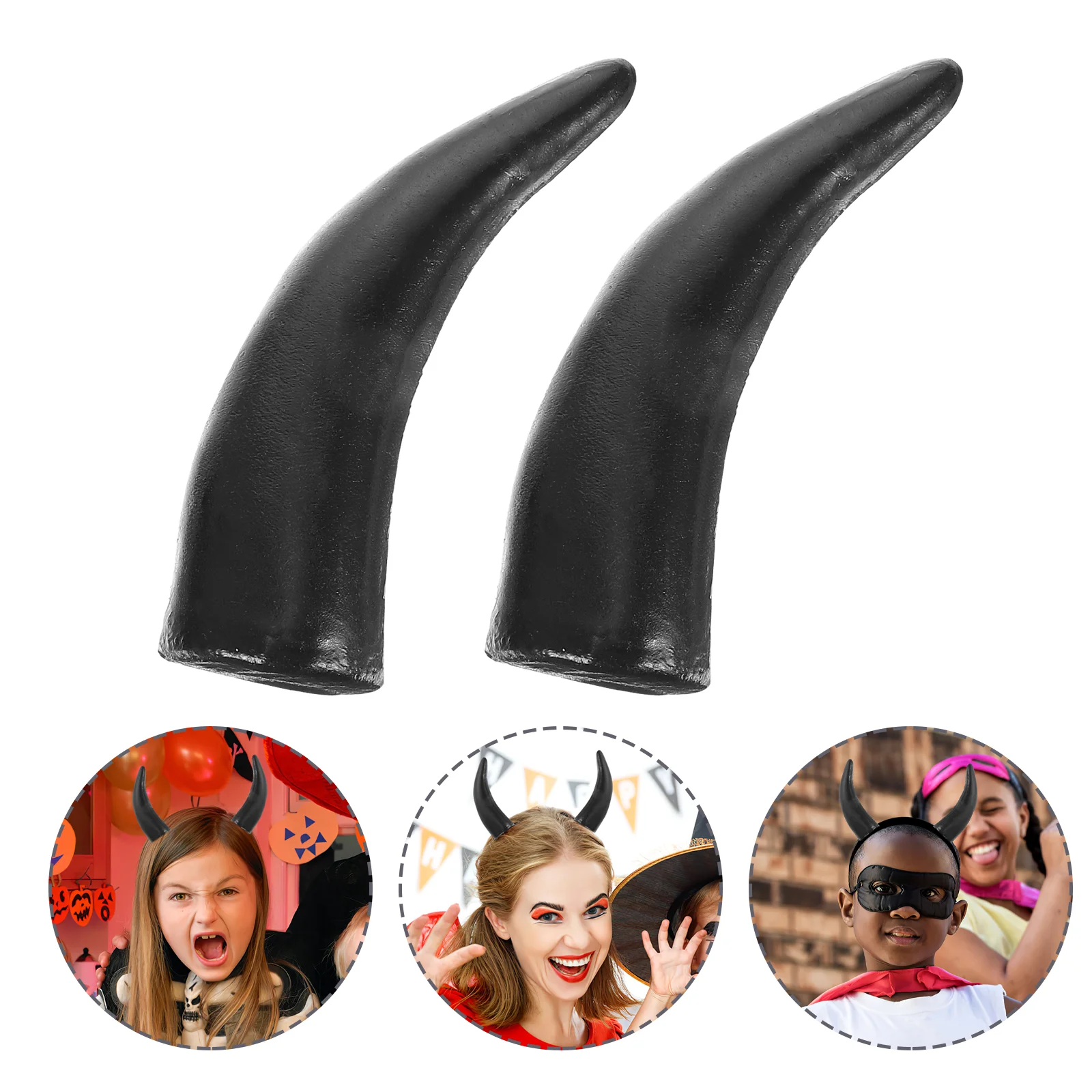 Imitacja rogu kostiumy na Halloween DIY rogi wołu szpilka imitacja plastikowego nakrycia głowy byki Miss Cosplay Decor akcesoria z pałąkiem na głowę — zdjęcie 4