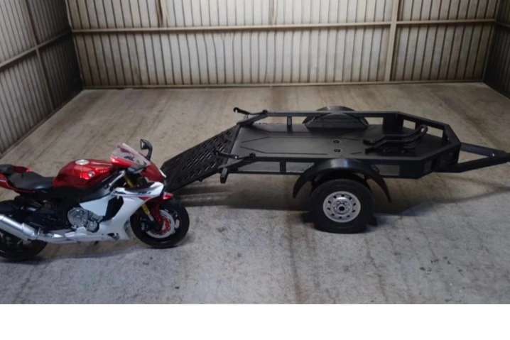 RC Crawler Upgrade Parts Custom Size Simulation Motorcycle Trailer Decor Parts For MN78 1/12 RC Car Modification Accessories