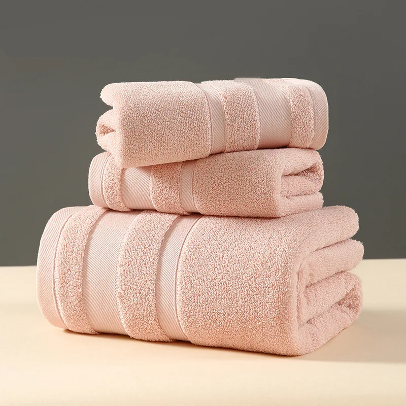 1pc Solid Color Towels Of Different Sizes Cotton Gift Set Comfortable Cotton Towel Bath Towel Absorbent Best Shower Towels