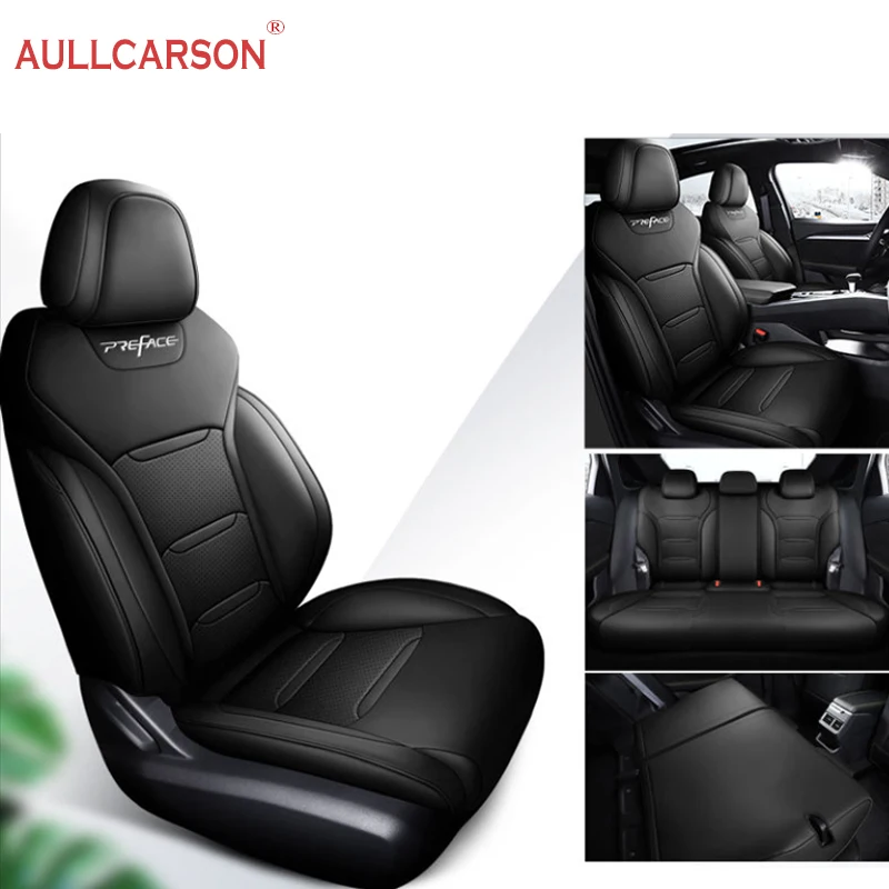 For Geely Preface 2023 2024 Leather Car Seat Cover Track Full Style Salon Airbag Compatible Accessories