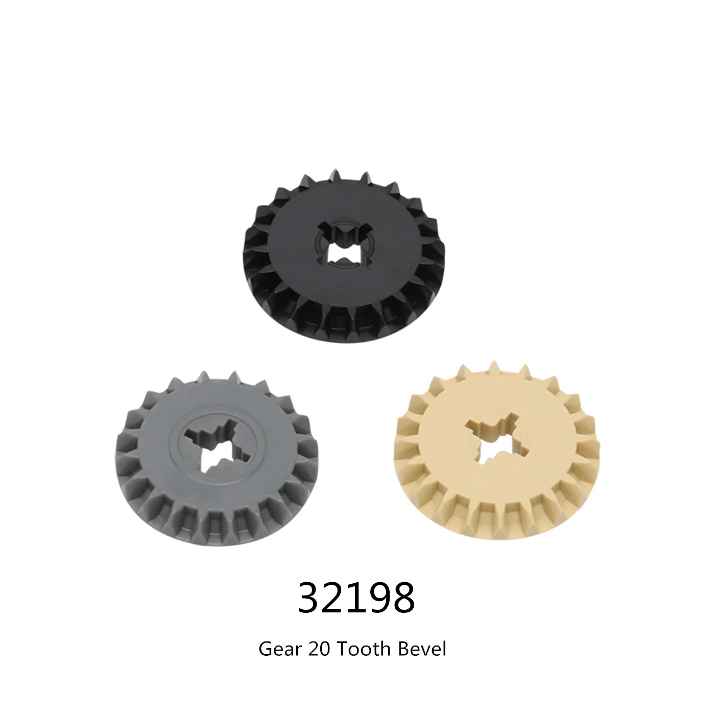MOC 세트용 빌딩 블록 32198, 하이테크 기어 20 톱니 베벨 브릭 컬렉션, 벌크 모듈식 GBC 장난감, 1 개
