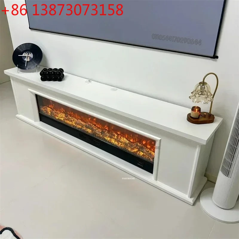 European Wooden TV Stand Antique Living Room Cabinets Fireplace Flame Heating Designer Simulation Salones Muebles Home Furniture