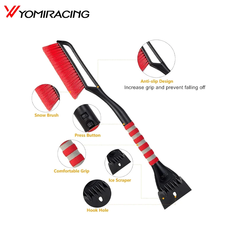 

27" Snow Brush with Wider Ice Scraper Snow Removal Tool Car Brush with Ergonomic Comfortable Foam Grip for Cars