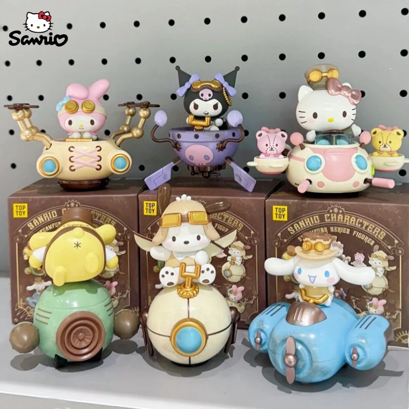 Original Toptoy Sanrio Family Steampunk Series Blind Box Mymelody Kitty Cinnamoroll Pochacco Pom Pom Purin Kuromi Anime Modle