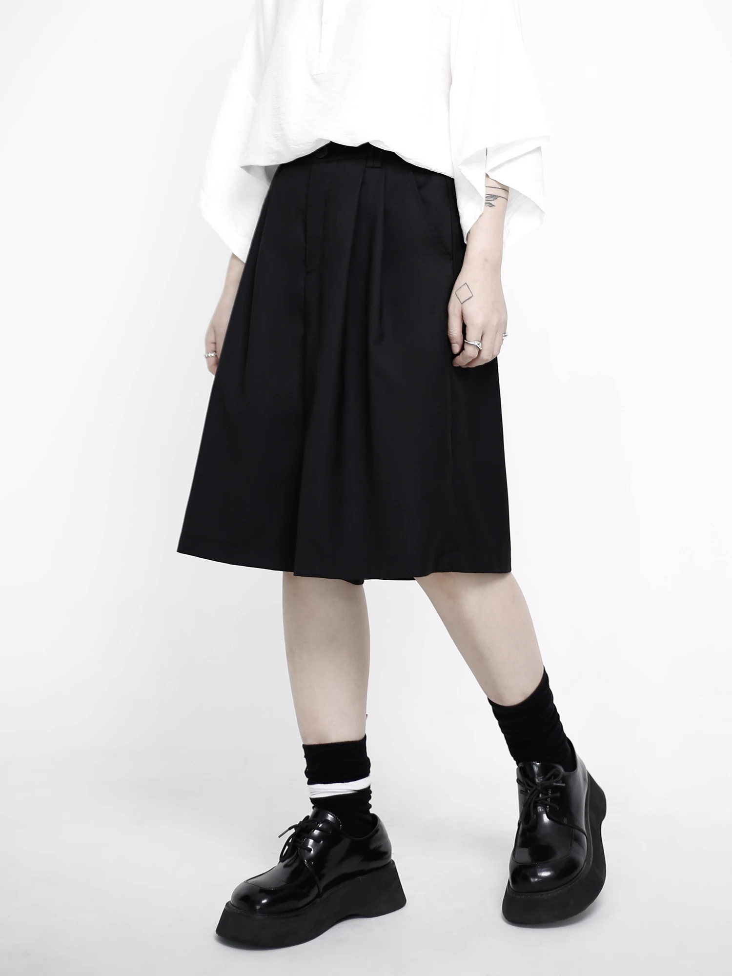 Loose Women's Summer Shorts Dark Basic Style Elastic Waist Wide Leg Pants Five-Point Pants Breathable Comfortable Citywalk