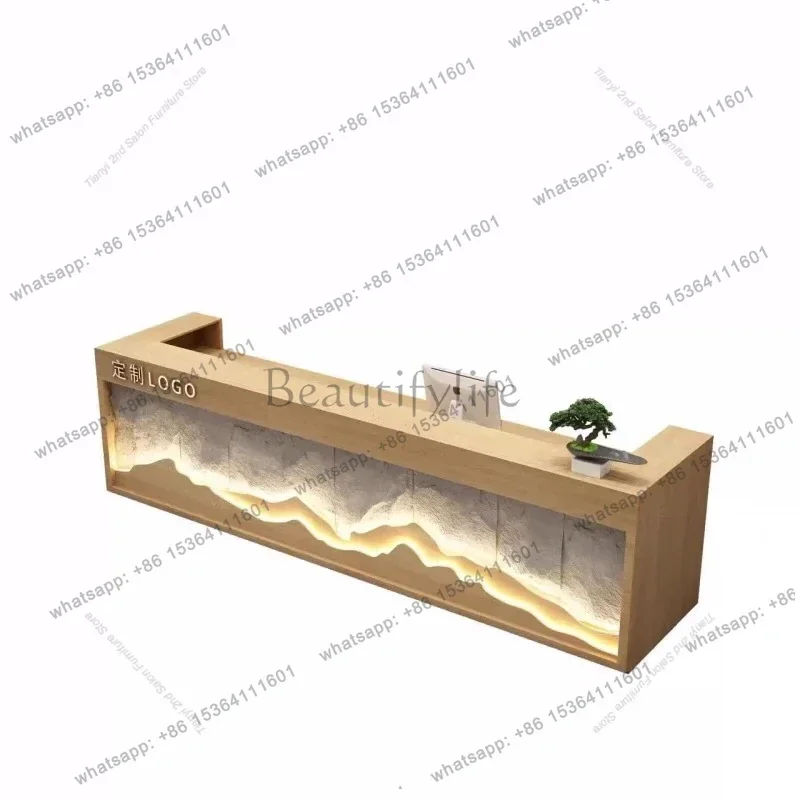 Factory Direct Sales Italian Minimalism Reception Desks Modern Simple Design Coffee Shop Counter Pulpit Storage Office Furniture