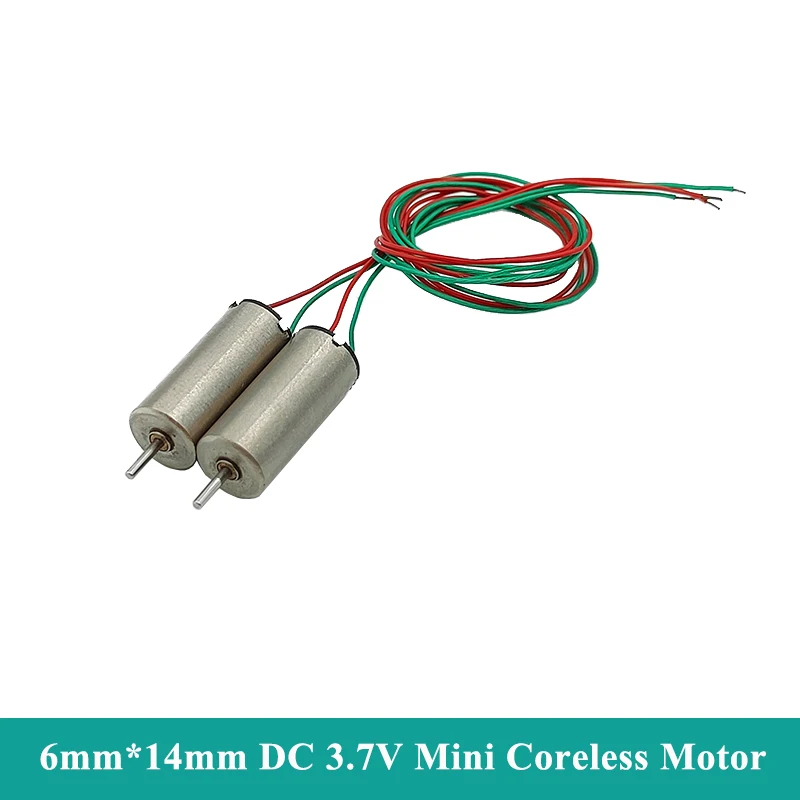 2PCS Mini Coreless Motor 0614 6mm*14mm DC 3.7V 53000RPM High Speed Micro Hollow Cup Engine DIY RC Drone Aircraft Hobby Toy Model