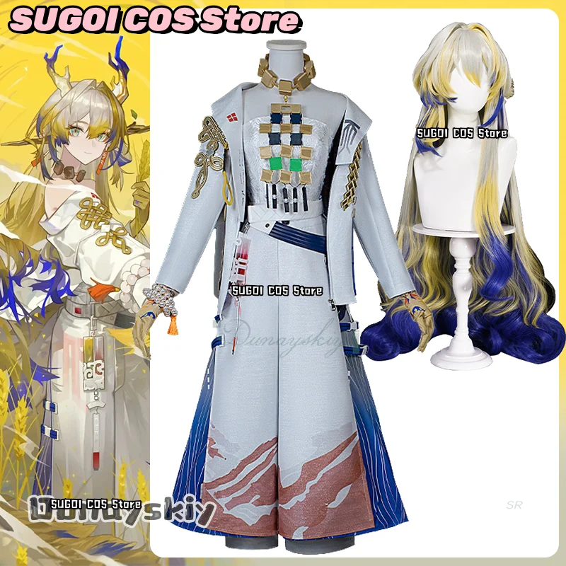 

Shu Cosplay Costume {SUGOI COS}Elegant Dress Mixed-color Wig Game Arknights For Women Girls Halloween Carnival PartyCosplay Suit