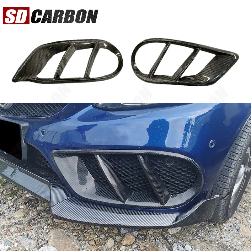 

Mercedes Benz C-Class W205 2015-2019 Carbon fiber fiberglass front bumper vent cover trim body kit Sports car accessories