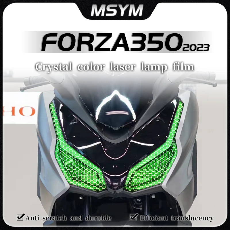 

For HONDA FORZA350 FORZA 350 NSS350 2023 Honeycomb laser transparent headlight film smoked black tail light film accessories