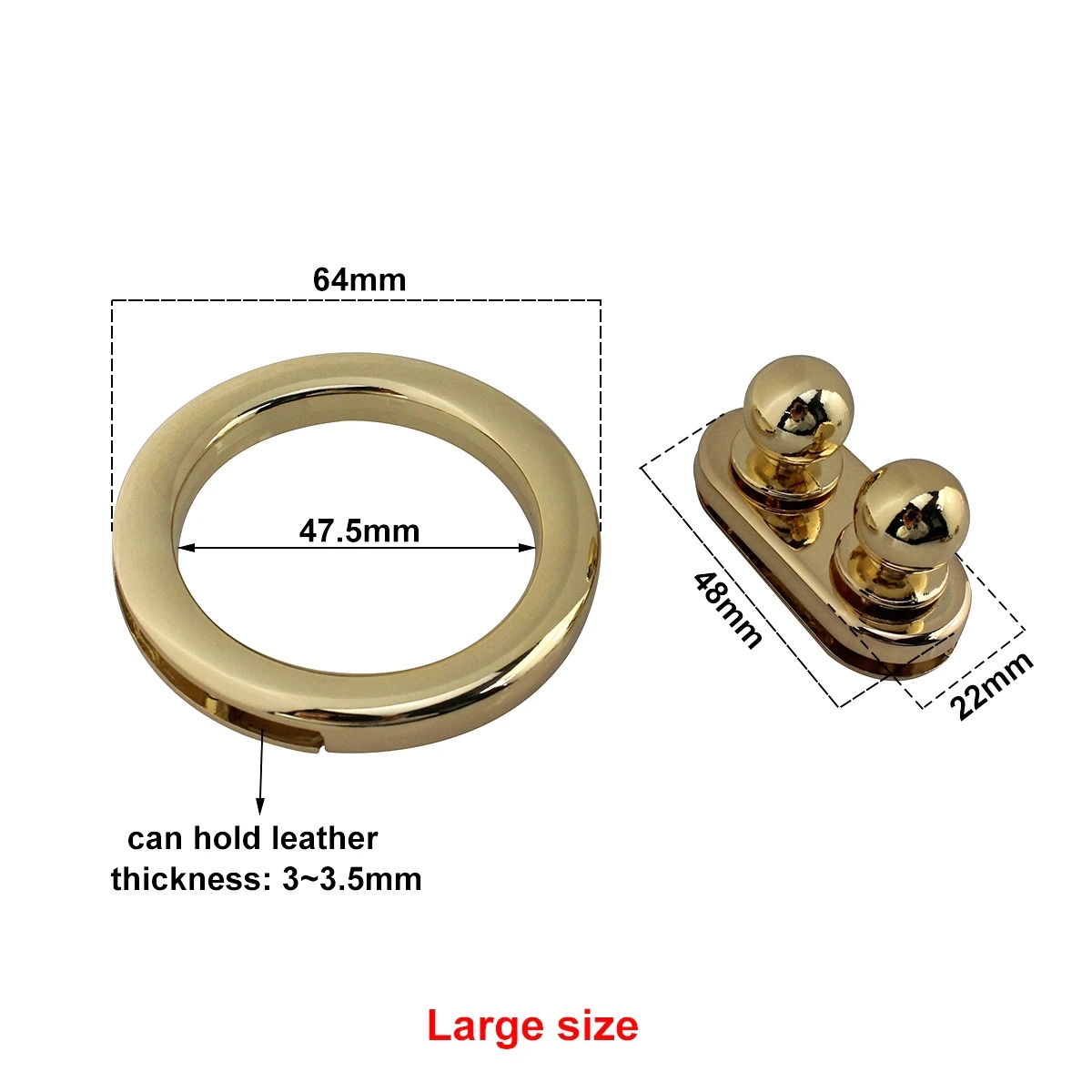 1pcs Metal Round Push Lock For DIY Handbag Bag Purse Luggage Hardware Closure Bag Parts Accessories