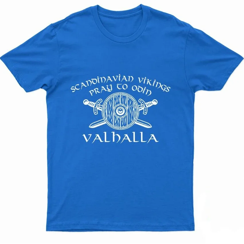Scandinavian Nordic Warrior Pray To Odin Valhalla T-Shirt Short Sleeve Casual 100% Cotton O-Neck Summer Mens T-shirt Size S-3XL