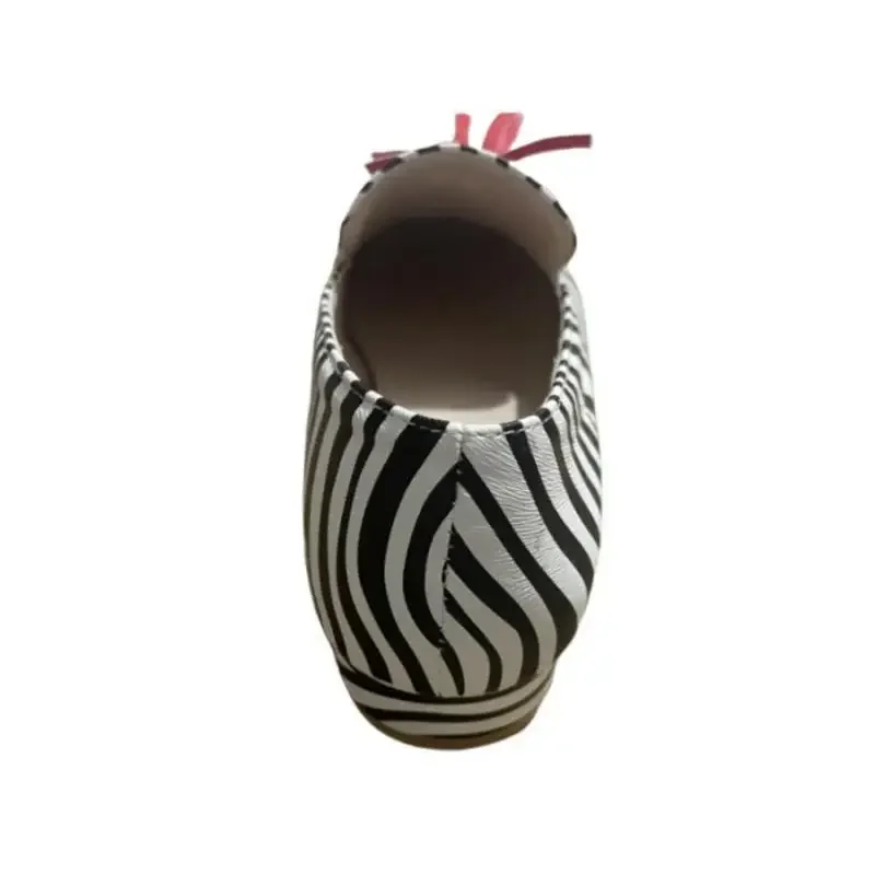 2024 New Women\'s Shoes Spring Autumn Tassel Low Heel Round Head Large 40-43 Shallow Mouth Leopard Pattern Casual Lofers Shoes