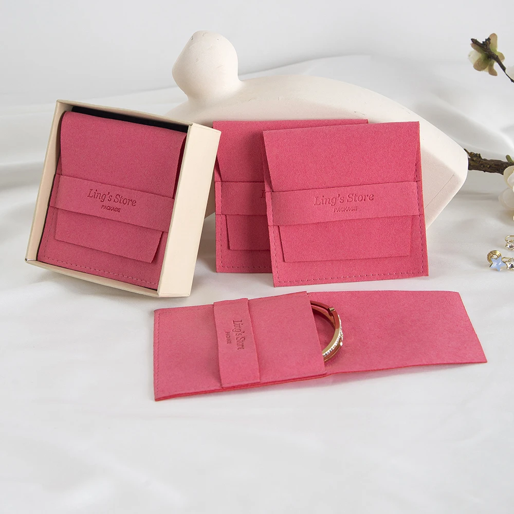 Sac cadeau de bijoux en microfibre personnalisé, 50 pièces, pour cadeaux de mariage, pochette d'enveloppe de bonbons, organisateur de bijoux à bricoler soi-même, boucle d'oreille, Bracelet