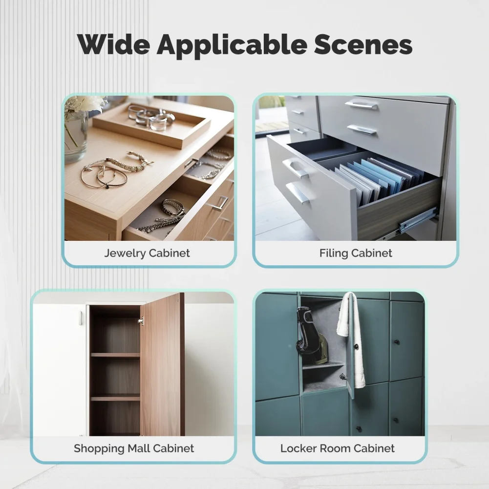For Tuya-Compatible Smart Drawer Lock IC Card NFC Keyless Entry for Wooden Cabinets Lockers White ABS Material