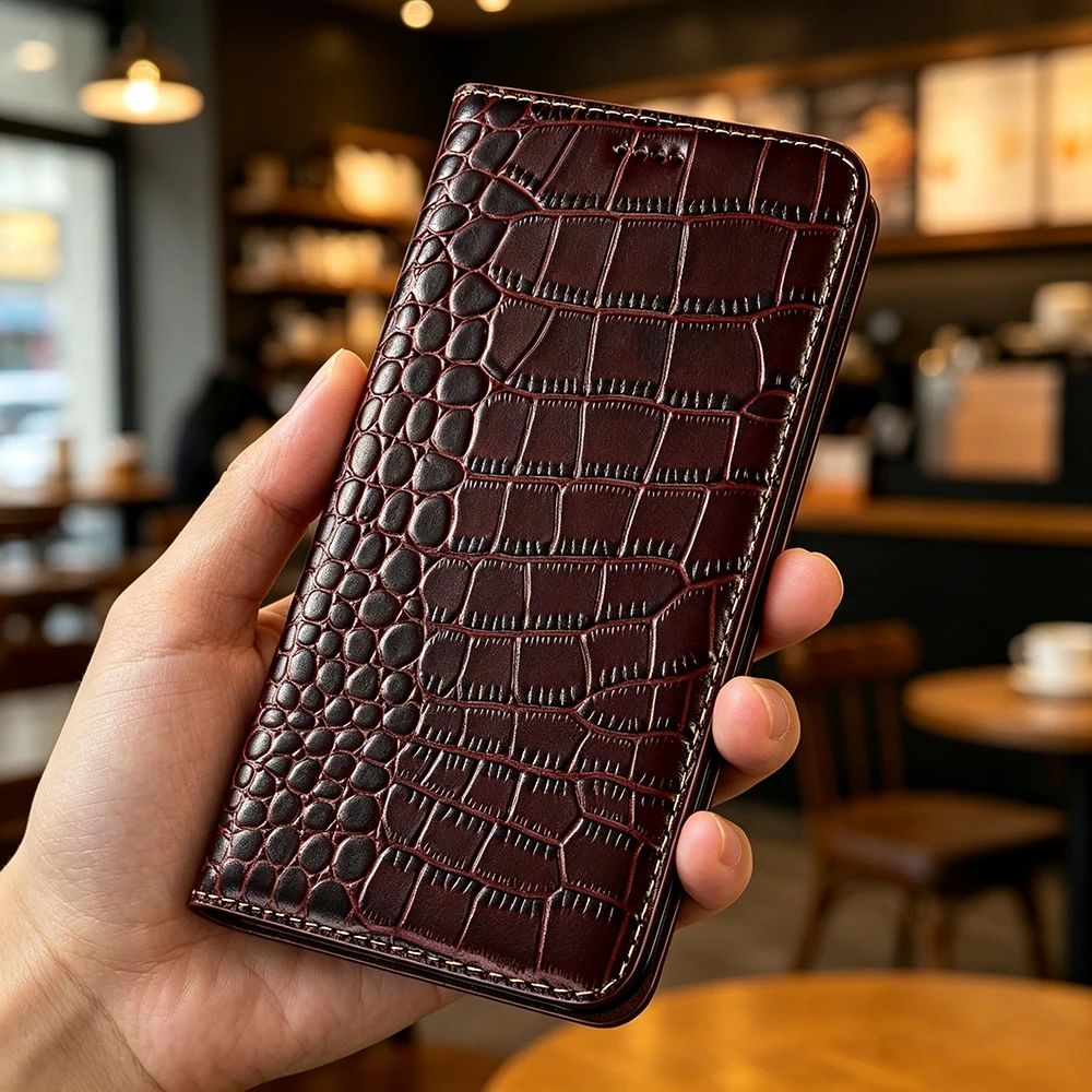 For Poco C75 Case Luxury Genuine Leather Flip Cover For Poco C75 Case Xiaomi Poco C75 C 75 Case Silicone Book Cover Coque Fundas