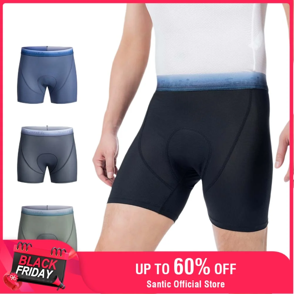 

Santic мужское нижнее белье для велоспорта, дышащие быстросохнущие эластичные велосипедные шорты для дорожного MTB, удобное спортивное нижнее белье TM25C06042
