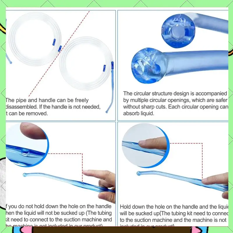 

4Pack Negative Pressure Head Connecting Tube Vacuum Suction Machine Collection Tubing Portable Suction Machine Tube-BAAQ