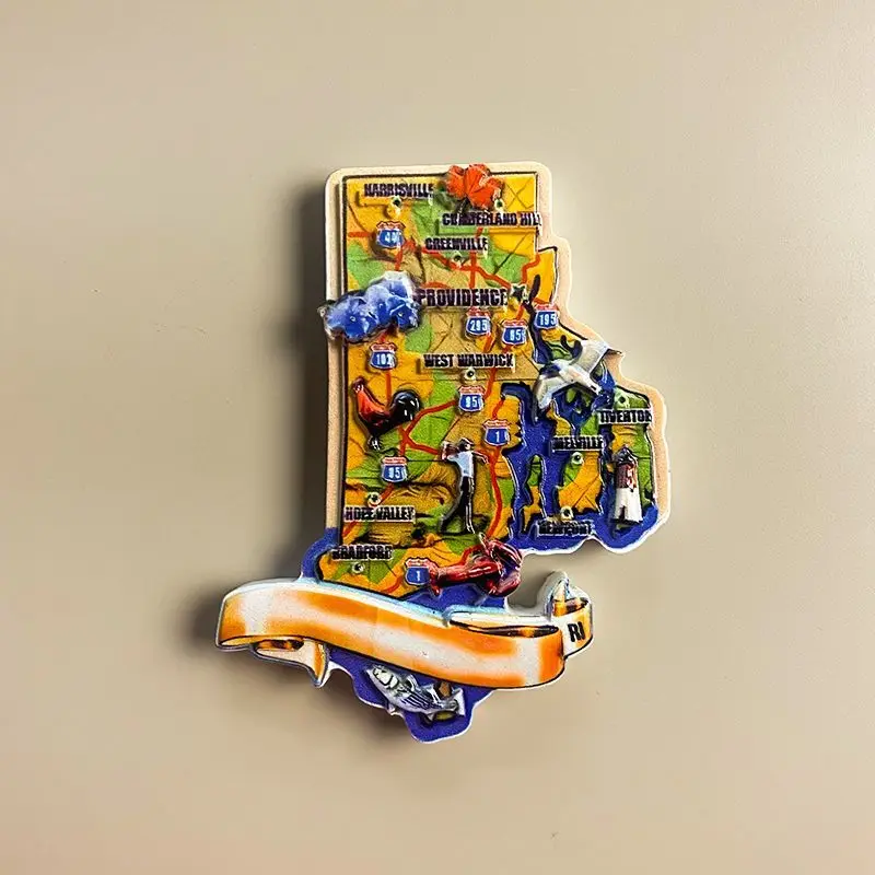 

American Travel Souvenirs Regional Creative 3D Abstract Map Fridge Magnets Home Decor Personalized Gifts