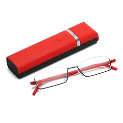 TR90 Reading Glasses with Case for Men HD Anti Blue Ray Ultra Light Eyeglasses with Case Fashion Reading Glasses for the Elderly