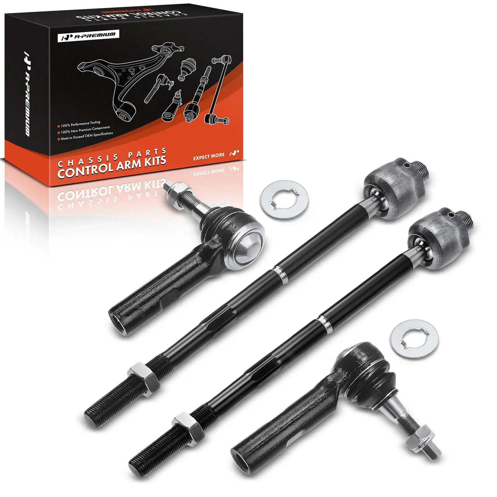 A-Premium 4x Outer & Inner Tie Rod End for Dodge Charger 2006-2010 Challenger 2008-2010 Magnum 2005-2008 Chrysler 300 2005-2010