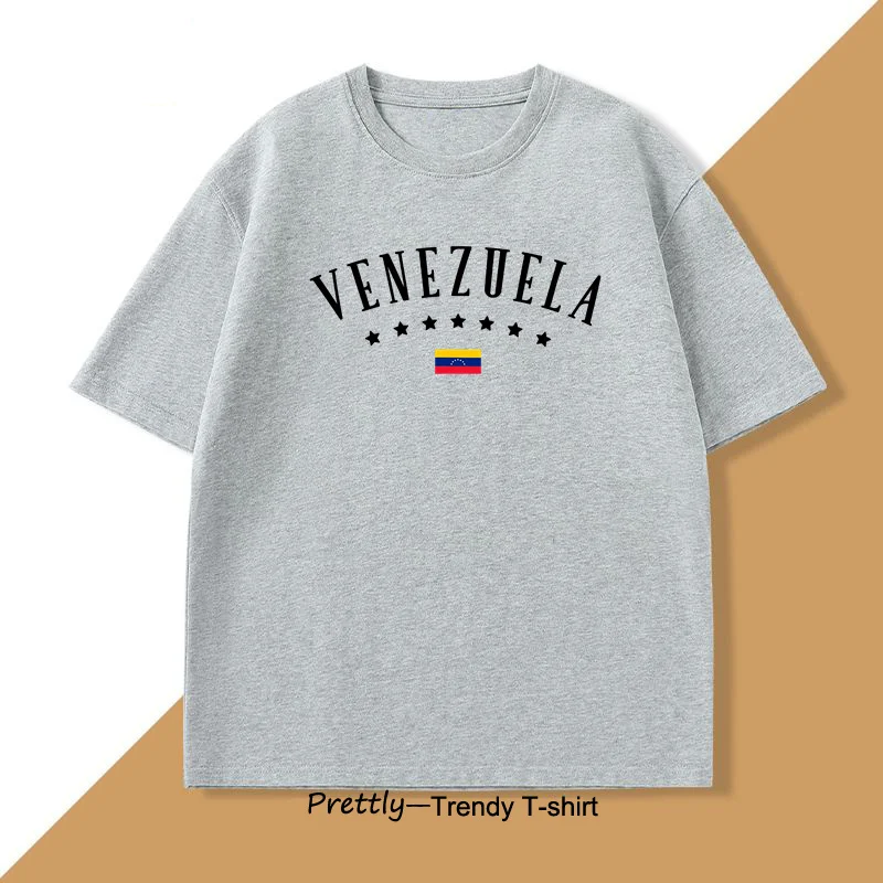 Venezuela Tshirt Men Womne Trendy Venezuelan Flag Cotton Short Sleeve Tshirt Casual O Neck Men's Designer Clothing Streetwear