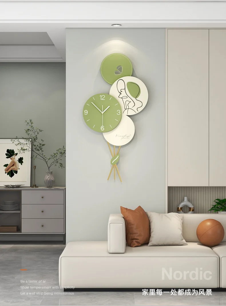

Modern Cream Style Silent Wall Hanging Clock for Living Room, Balloon Clock, Fashionable Decoration