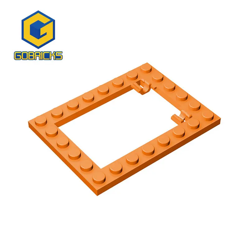 

Gobrick 10 шт. MOC кирпичная самодельная пластина Модифицированная 6x8 ловушка дверная рама горизонтальная (длинные держатели) совместимая с lego 92107