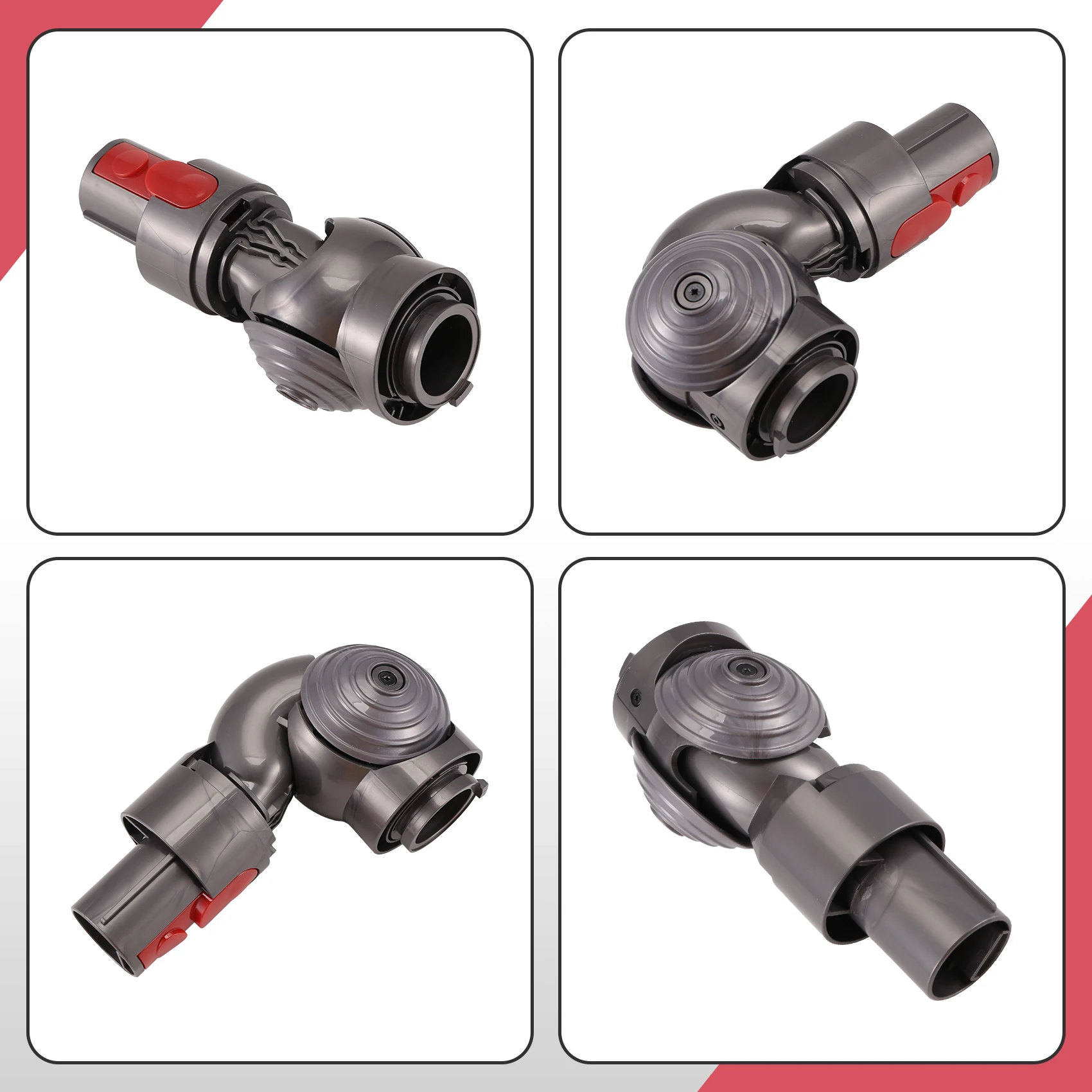 Conjunto de adaptador de conector de junta de cabeça de sucção de acionamento direto para peças de vácuo Dyson V7 V8 V10 V11 com tampa lateral de rodas esféricas