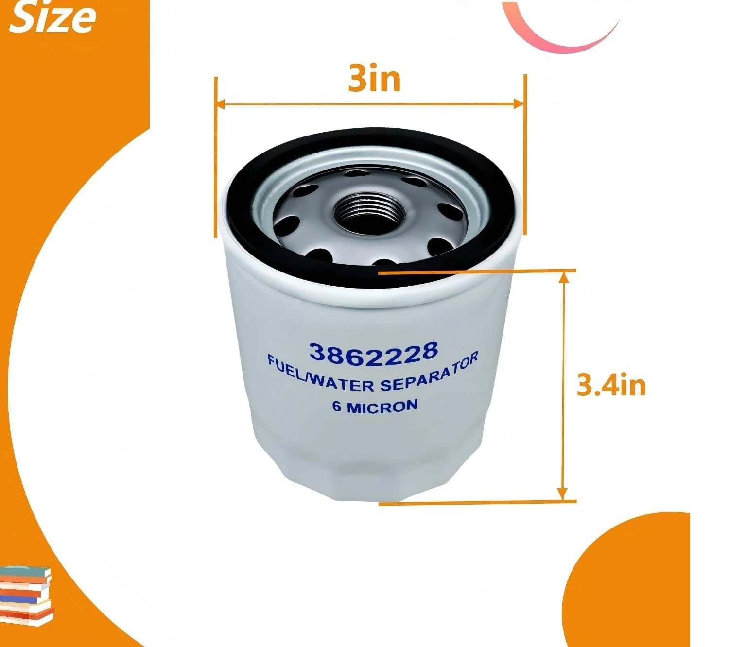 3851218 3852413 3862228 Fuel Filter Fuel Water Separating Filter For Volvo Penta 3.0L to 8.2L carbureted & fuel injected engines