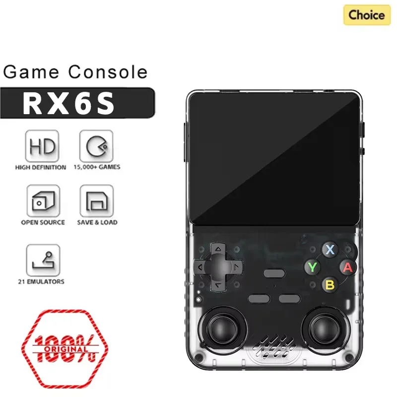 128G RX6S Retro Handheld Video Game Console Linux System 3.5-inch IPS Screen Portable Pocket Video Player 64GB Game friend Gift