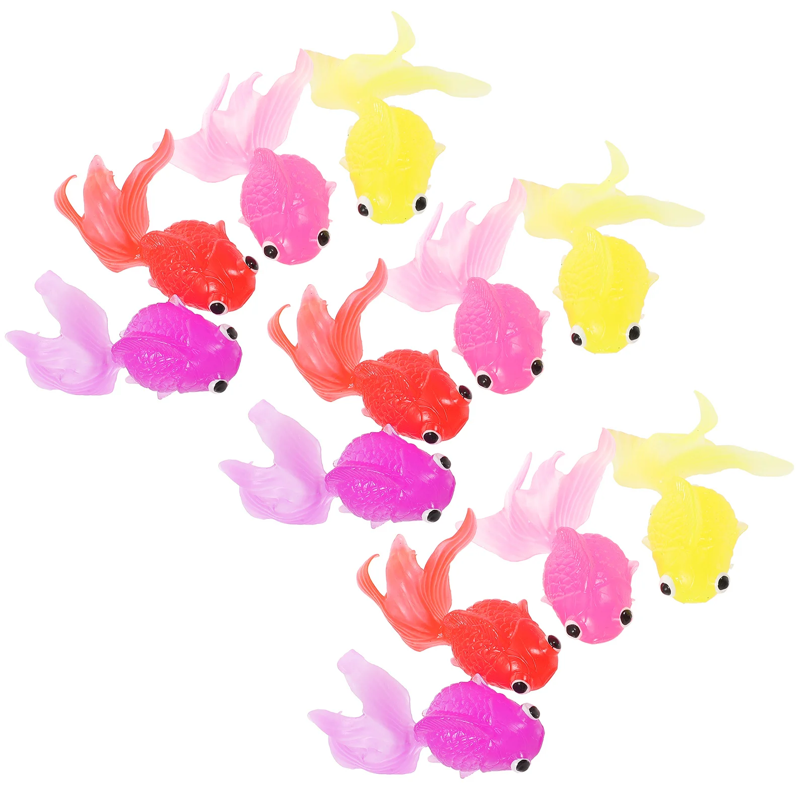 12pcs Realistic Simulation Goldfish Tpr Figure Set For Kids Party Favors Gift Collection Decor Animal Handheld Figures