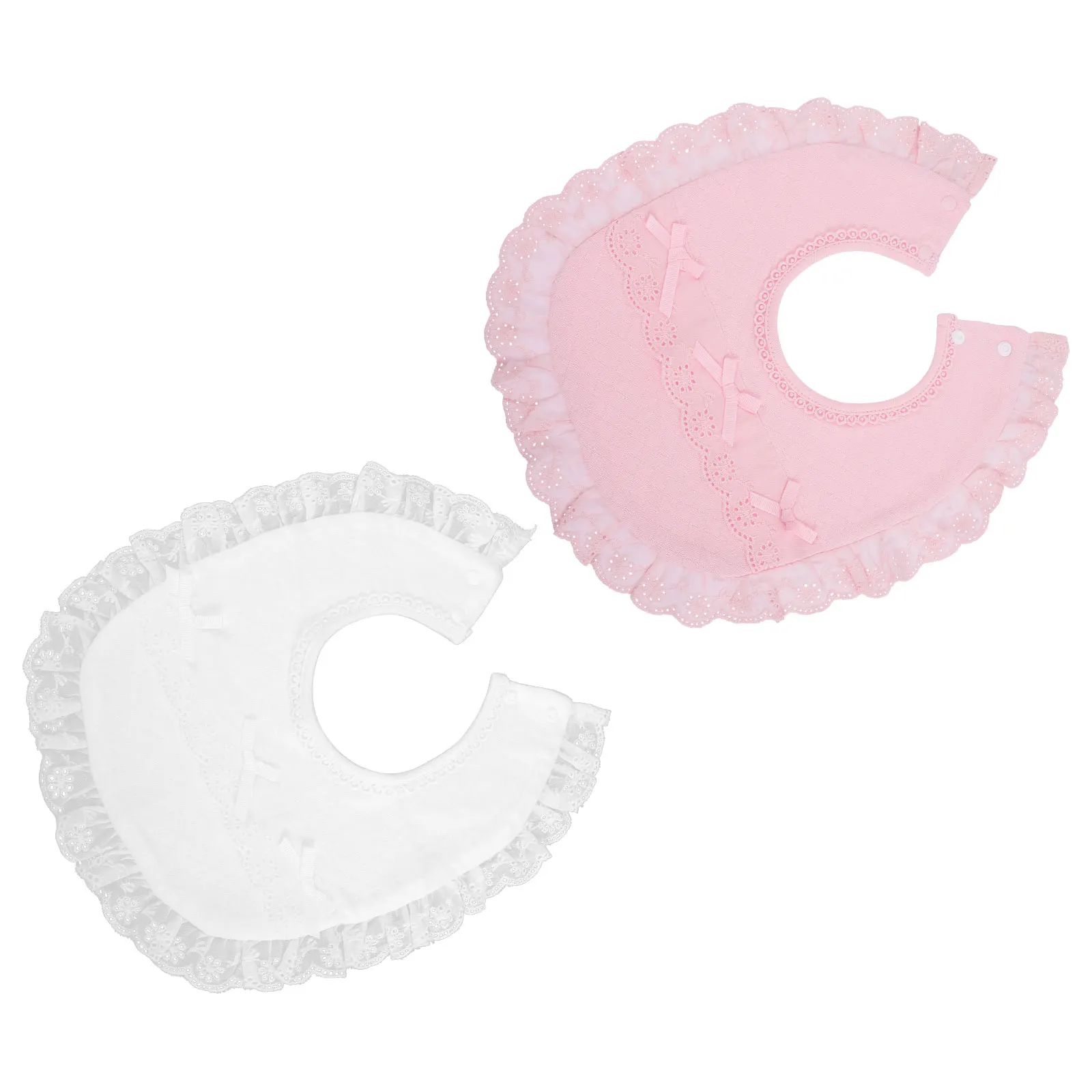 2 Pcs Breathable Toddler Baby Girl Bibs Girls Christening Cotton Babies Newborn