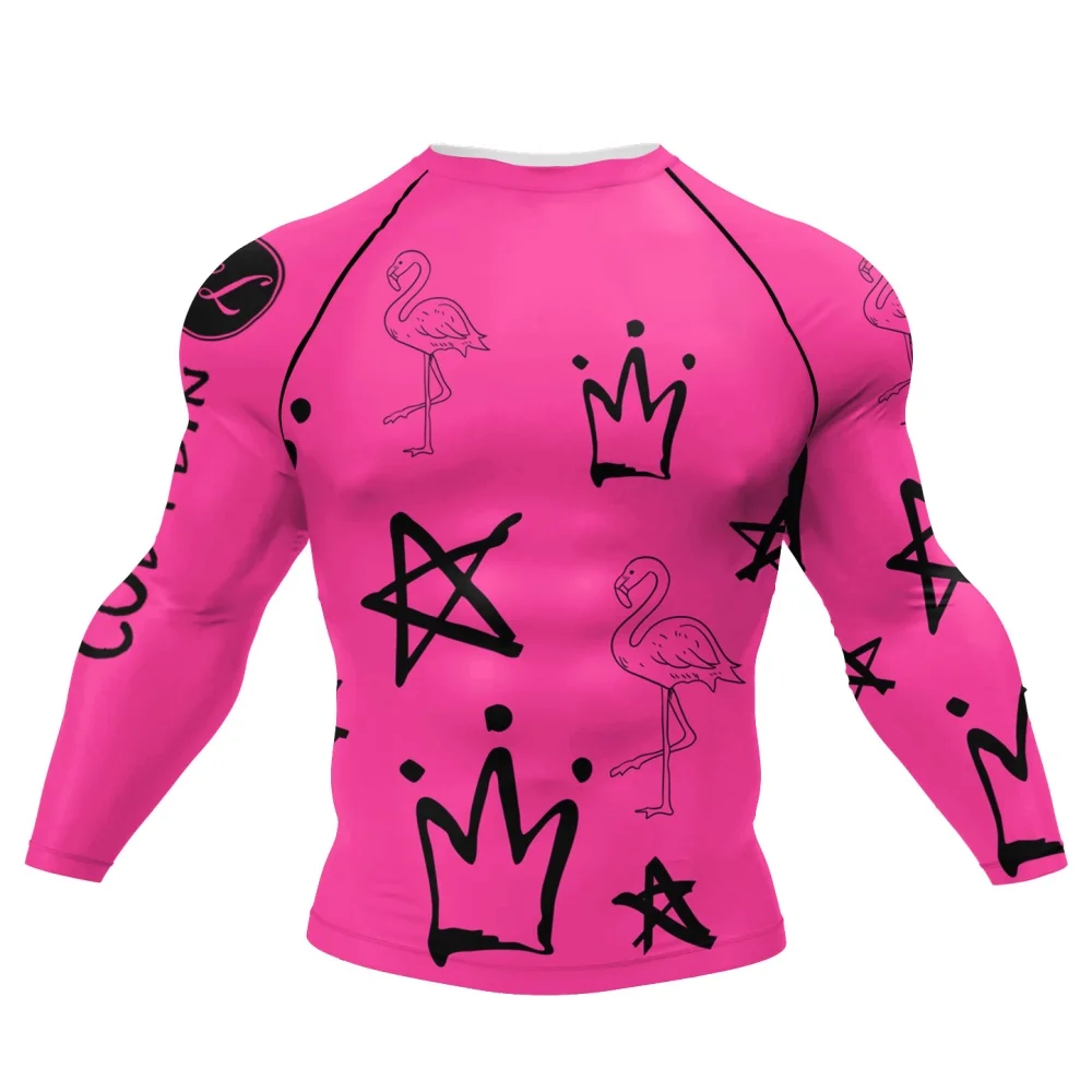 Men's Sports Compression Long-sleeve Top Tai Chi Pattern Breathable for Fitness Training Martial Arts Daily Wear view 5
