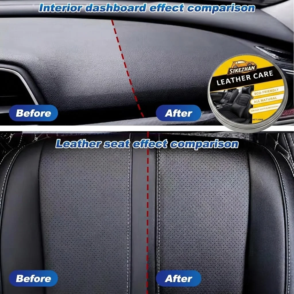Natural Odorless Leather Conditioner Balm | Transparent Universal Care Cream to Protect & Nourish All Color Car Seats