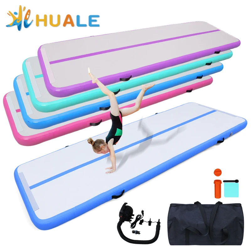Factory Supply Portable 10cm Thickness Durable PVC Inflatable Square Air Track Mat CE Certified For Gymnastics Tumbling Training