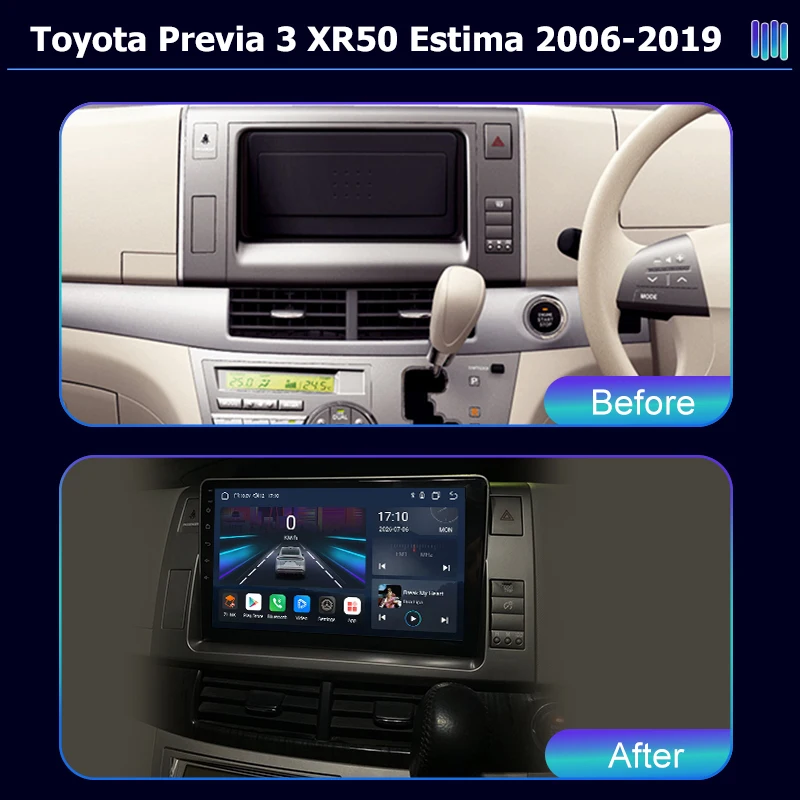 AI VOICE Android Car Radio Multimedia player for Toyota Previa 3 XR50 Estima 2006GPS Navigation Stereo Screen Video Tape