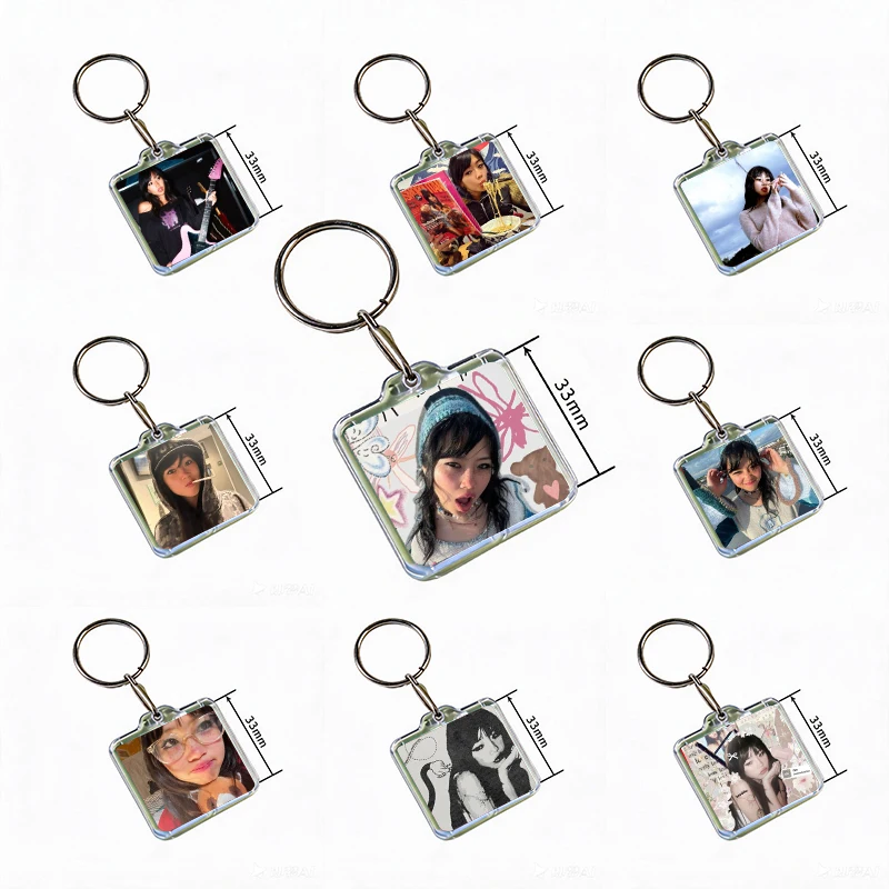 B-Beabadoobee B-Beatopia Acrylic Keychain Handmade Hanging Ornaments Clothes Backpack Decoration Accessories Gifts with Friends