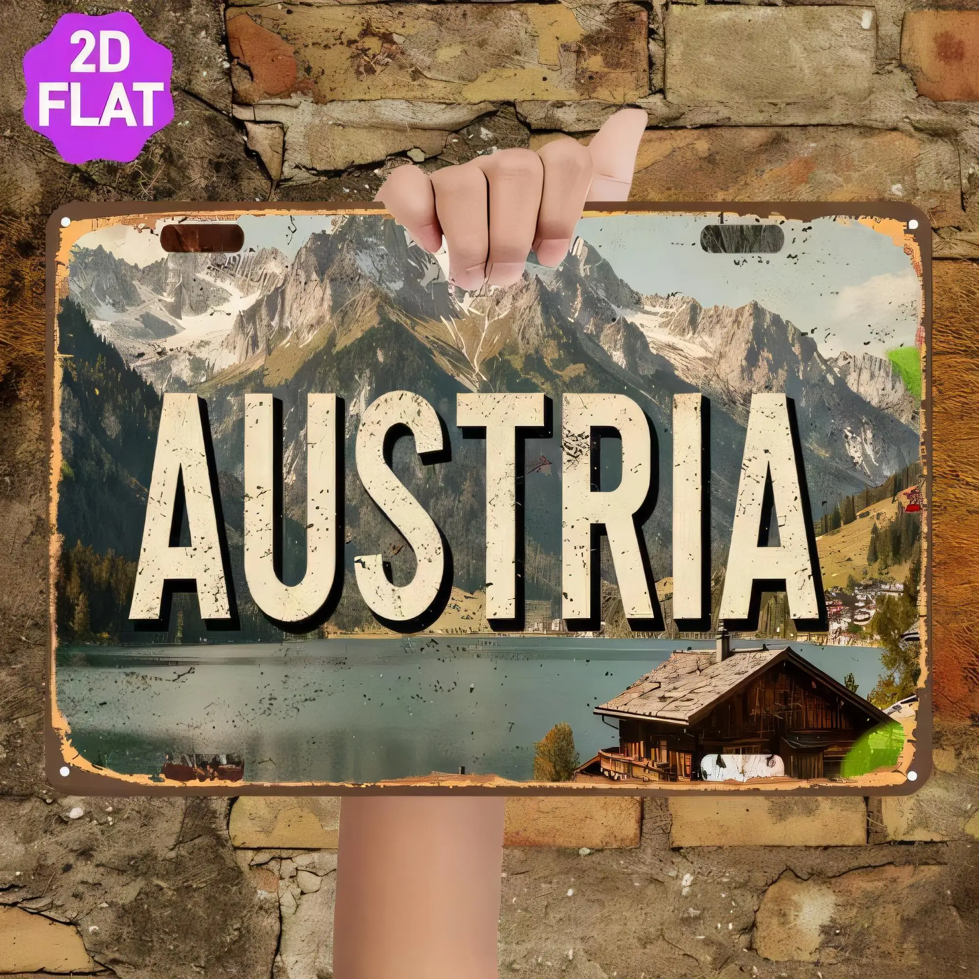 Tin Sign Australia Desert Landscape Vintage Metal Sign AU Outback Wall Art Retro Rustic Plaque  for Bar Pub Home Kitchen Garage