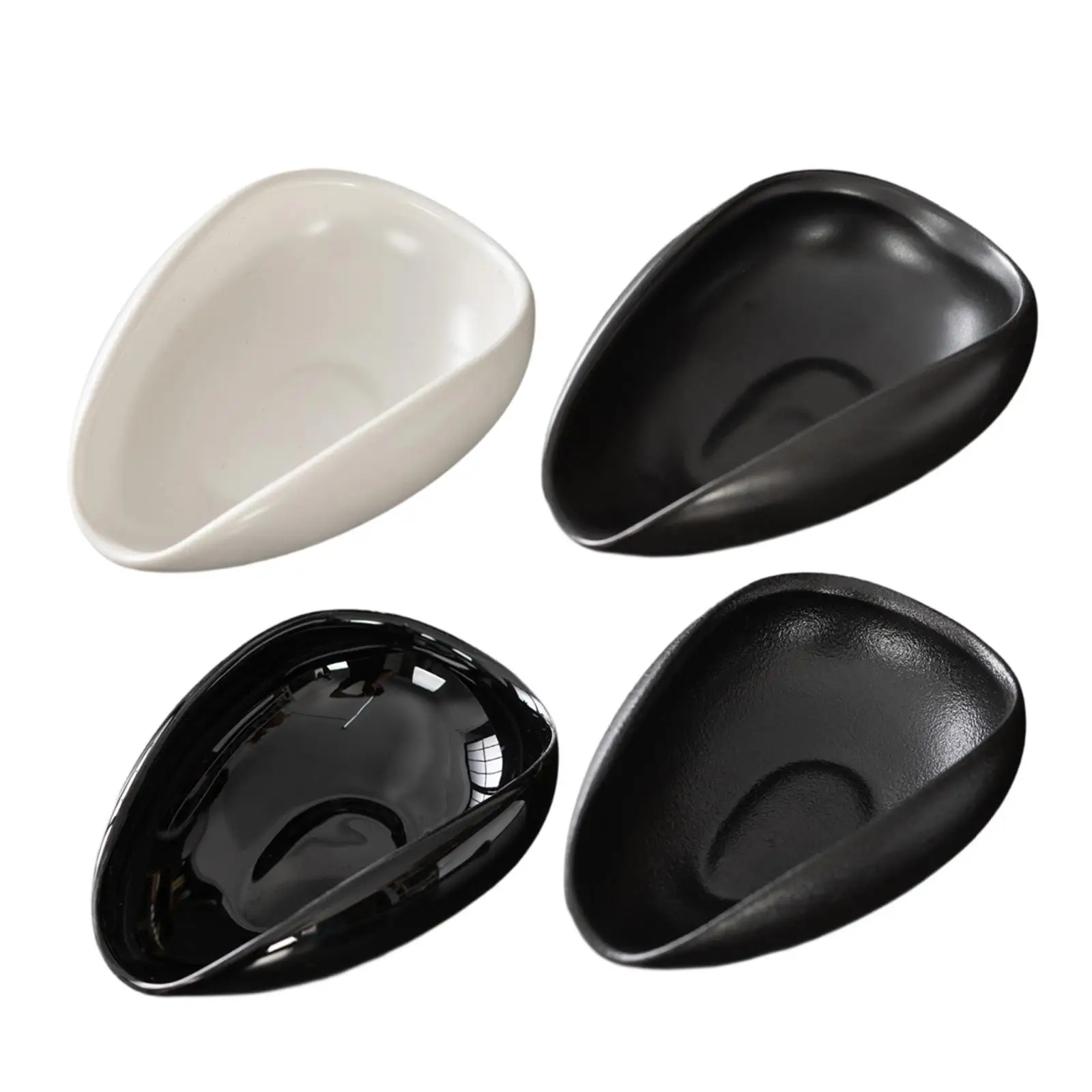 Ceramic Single Dosing Tray Coffee Powder Spoon Tools Tea Accessory Weigh Coffee Bean Container for Household Cafe