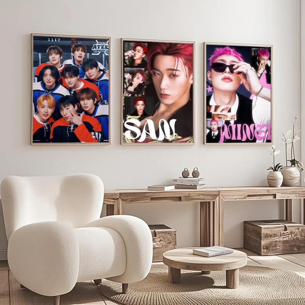 A-ATEEZ KPOP Whitepaper Poster High Quality Wall Art for Home Office Bedroom Living Room Hallway Bar Perfect Gift Idea - view 4