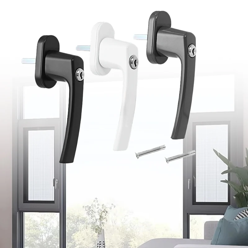 Plastic-Steel Inward-Opening Window Drive Handle, Casement Window Pull Lock, Sliding Door and Window Lock