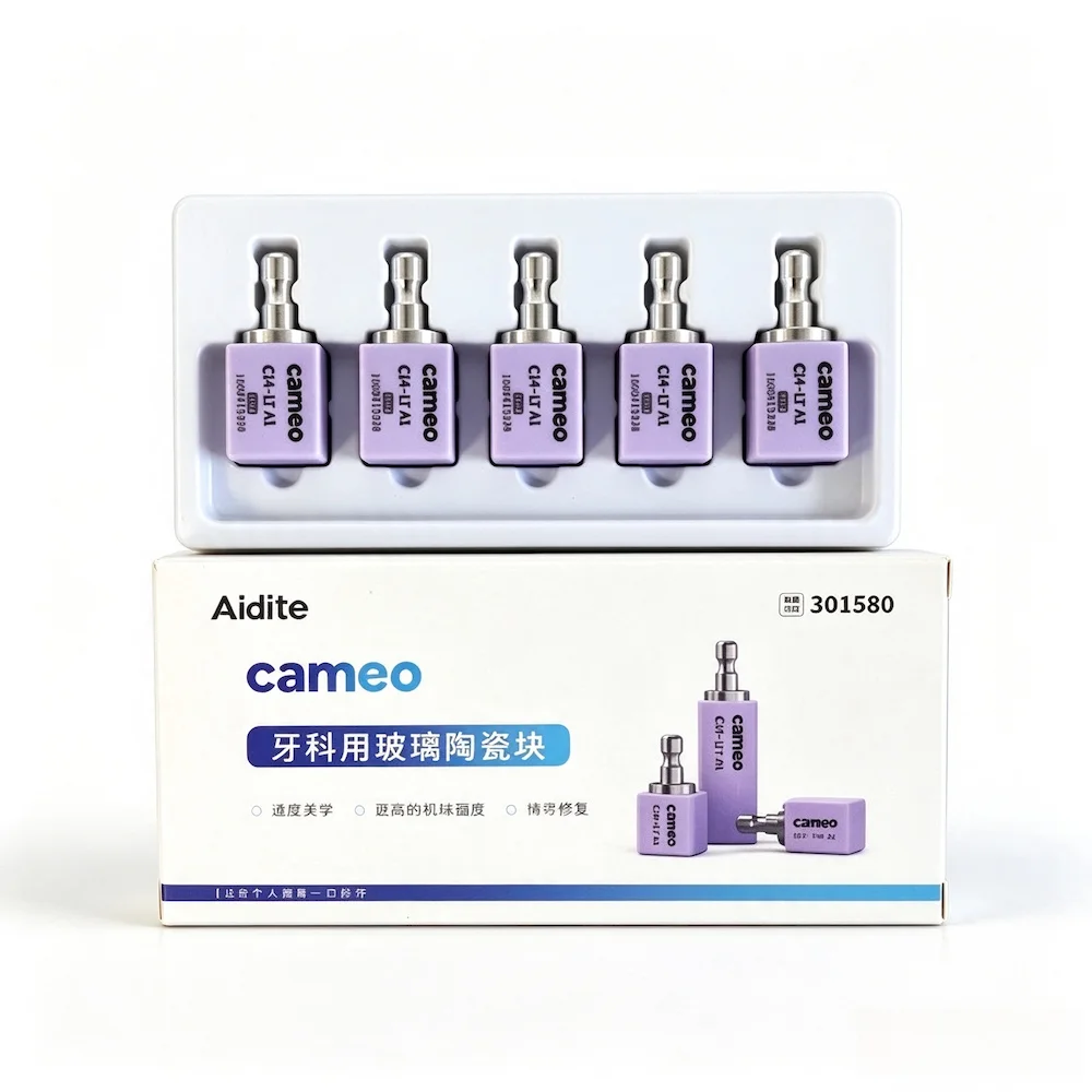 5PCS Dental Glass Ceramic Block CAD CAM Milling Block HT LT A1 A2 for Veneer Inlay Onlay Crown Chairside Dental Lab Restoration