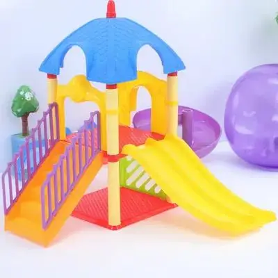 Small Children Playground Slide Creative Miniature ABS Playground Decor Learning Playhouse Accessory Safe Long-Lasting Desktop