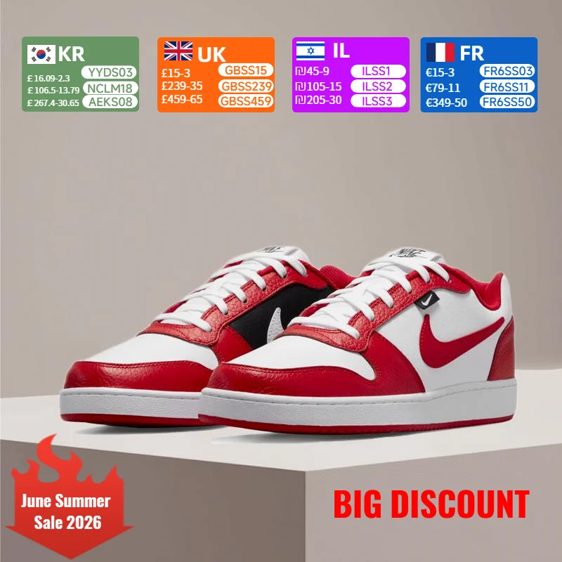 

Nike Ebernon Low-Top Classic Comfort Slip-Resistant Cushioning Durable Everyday Unisex Skate Shoes AQ1774-101